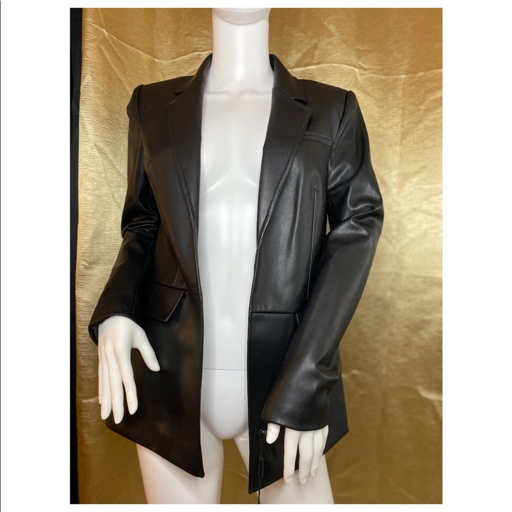 Calvin Klein Black leather blazer